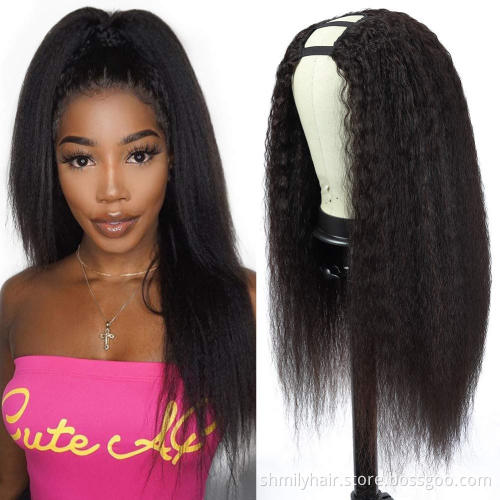 Wholesale U Part Wig Human Hair , 10A Virgin Brazilian Natural Hair Kinky Straight Curly Wigs, U Part Wigs For Black Woman